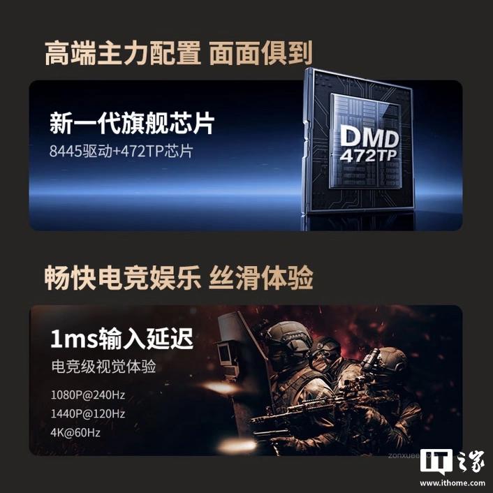 优派上架 LX720-4KC Ultra 投影仪:支持 1440P 120Hz/4K 60Hz、纯三色激光光源,6999 元