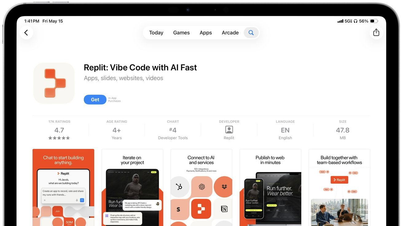 苹果 App Store 放行，AI 氛围编程应用 Replit 时隔 4 个月更新