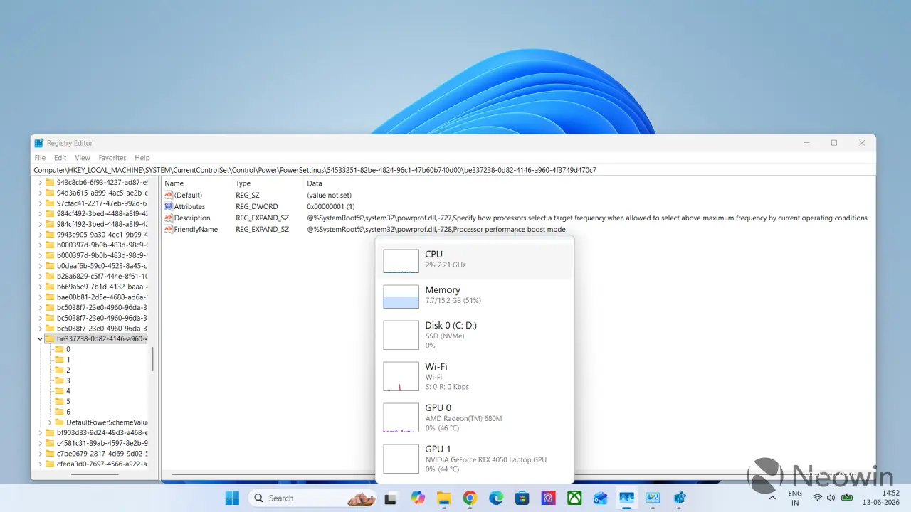 Win11 学院：如何修改注册表提升 Windows 11 设备运行性能